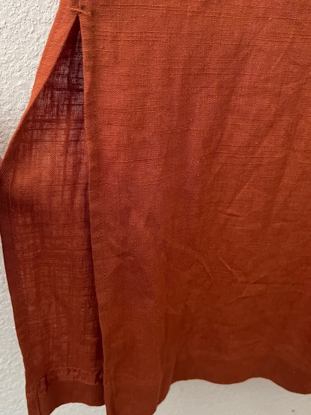By Anthropologie V Neck Ruffle Copper Jumpsuit Size S - Picture 7 of 16